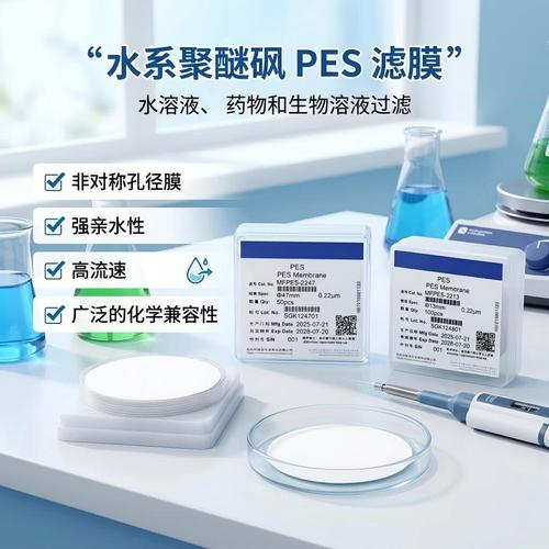 浦验实验室水系聚醚砜PES微孔圆片膜 非对称孔结构带来的极速过滤体验